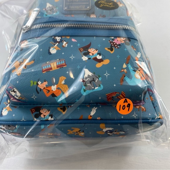 Loungefly Disneyland 2020 Blue Park Life Attraction Icons Mini Backpack - Picture 8 of 8